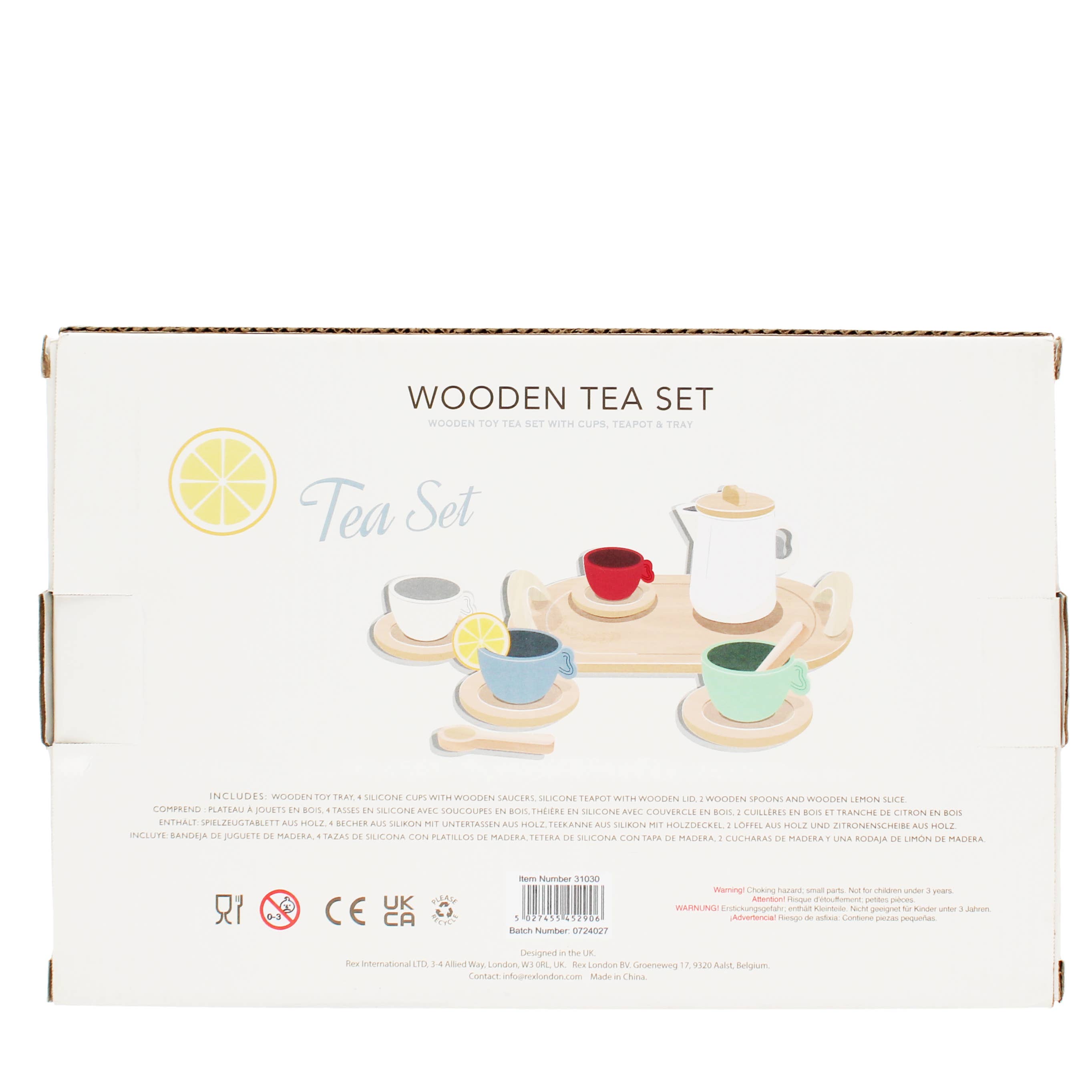 Wooden toy tea playset